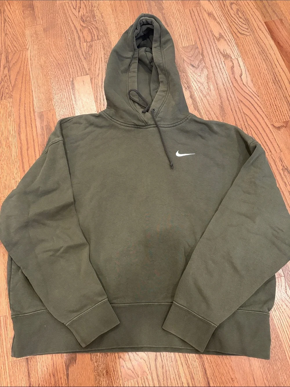 Nike Olive Green Hoodie with White Swoosh
